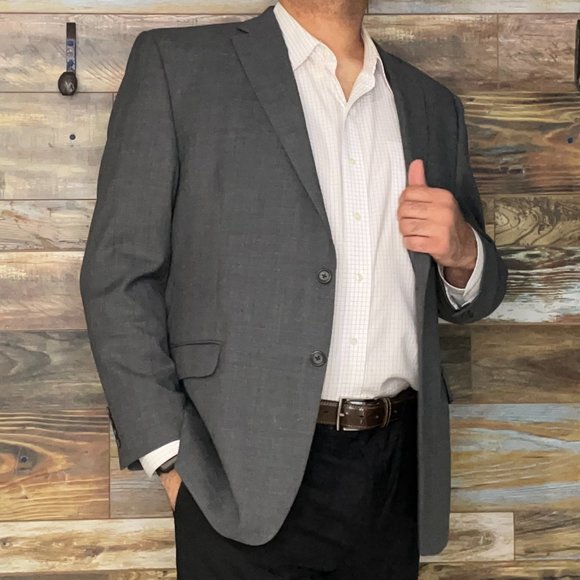 Ralph Lauren 100% Wool Gray Geometric Blazer Sport Jacket Size 48R - Picture 9 of 11